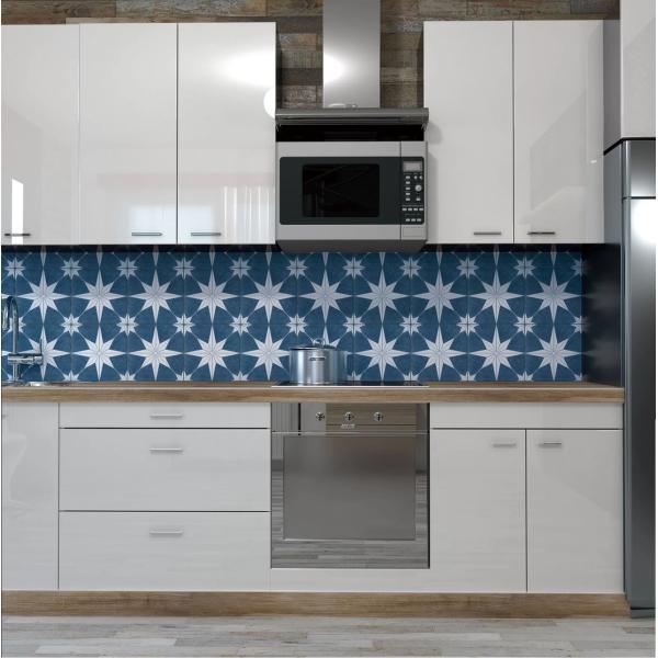 Blue White Ceramic Rustic Tile 25x25cm Clay Floor Tile