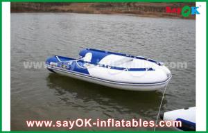 Quality Blue / White Heat Sealed PVC Inflatable Boats Water Racing Rigid Waterproof wholesale