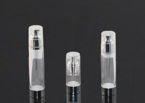 China Silver Mouth Transparent Airless Pump Bottles 100ml With Shoulder Sleeve on sale