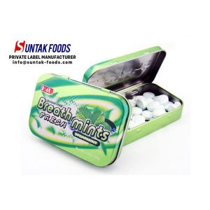 Quality Fresh Friendly Pressed Natural Breath Mints Spearmint Flavor With Round Shape wholesale