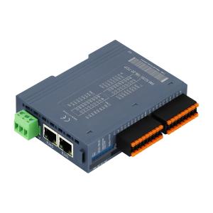 China Modbus TCP/IP Slave I/O Module 24VDC 2 RJ45 16 Port DI DO Din Rail  NPN PNP Connection on sale