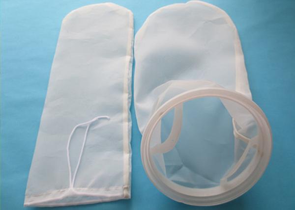 Cheap Liquid Filter Bag Nylon Fabric Netting Mesh Foldable with Drawstring / Plastic Ring for sale
