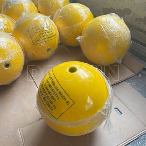 Buy cheap Marine Mooring Buoy Orange Yellow Spherical Mooring Buoy10kg-2000kg Buoyancy from wholesalers