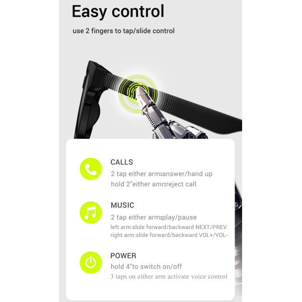 New KX32 Wireless Smart Glasses With Built In Camera Two Pairs Of Sub-Frames Anti-Blue Light Glasses