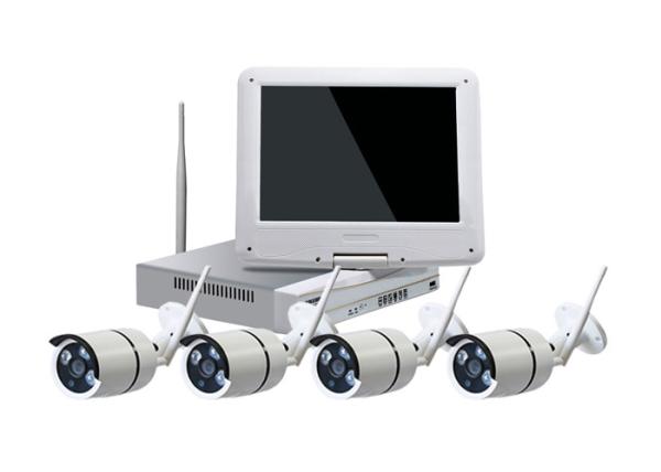 10 Inch LCD WiFi CCTV Camera Kit , IR Bullet 4 Camera Security System Max 4TB