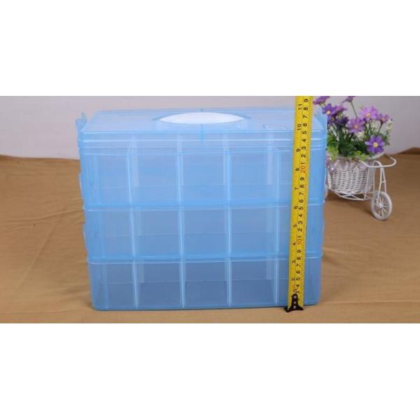 Compartment Clear Plastic Storage Box With Removable Dividers, Slots Adjustable Craft Organizer Jewelry plastic Storage