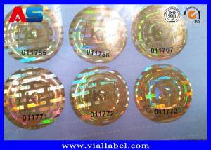 Quality Gold Color Custom Holographic Stickers With Serial Number , Hologram Ready Seal For Anti Fake wholesale