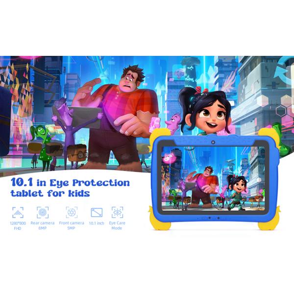 C idea Kids Tab 10.1inch Android 13 Tablet for Child 4GB RAM 64GB ROM Eye Protection Touchscreen for kids 3-8 ages