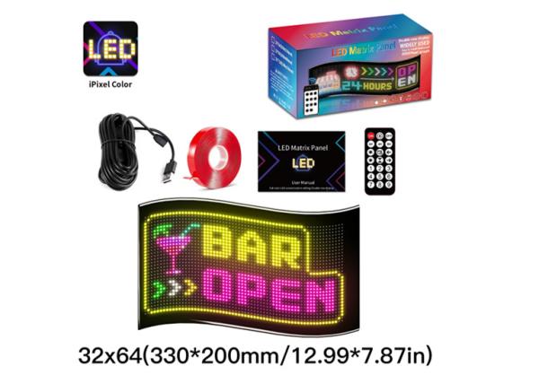 Cheap 32*64 Car Truack Led Matrix Pixel Panel Diy RGB App+Remote Control Programmable Devil Eye Indicator Light for sale