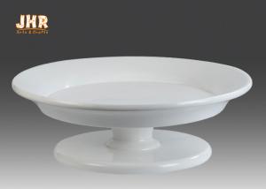 Quality Footed Glossy White Fiberglass Centerpiece Table Vases Flower Serving Bowl wholesale