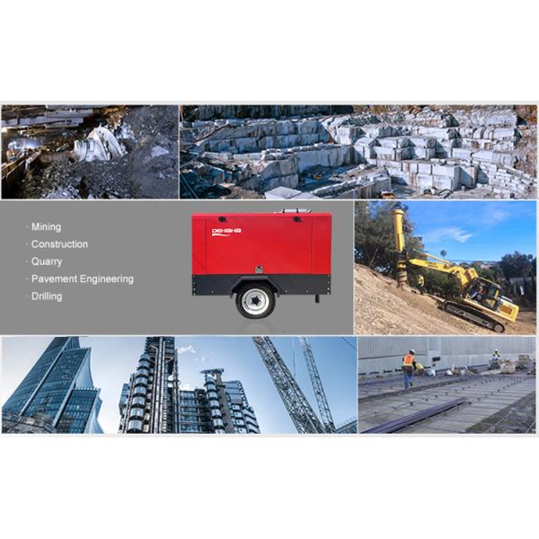 18 Bar Diesel Engine Portable Rotary Screw Air Compressor For Granite Marble Mining