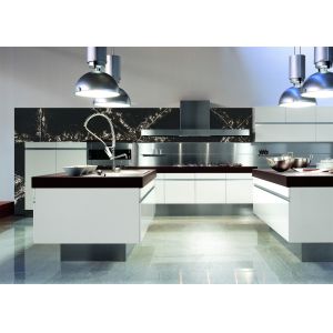 High Density Grey Quartz Kitchen Countertops Polished Engineered Stone Slabs