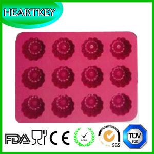 12-Cavity Flower Shaped Silicone Cake Pan Soap Mould Muffin Baking Tray Fondant Mold