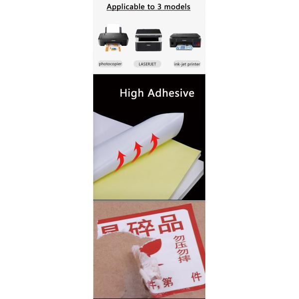 Color A4 Premium 100% Wood Pulp High Adhesive Sticker Paper Letter Size Vinyl Sticker Paper