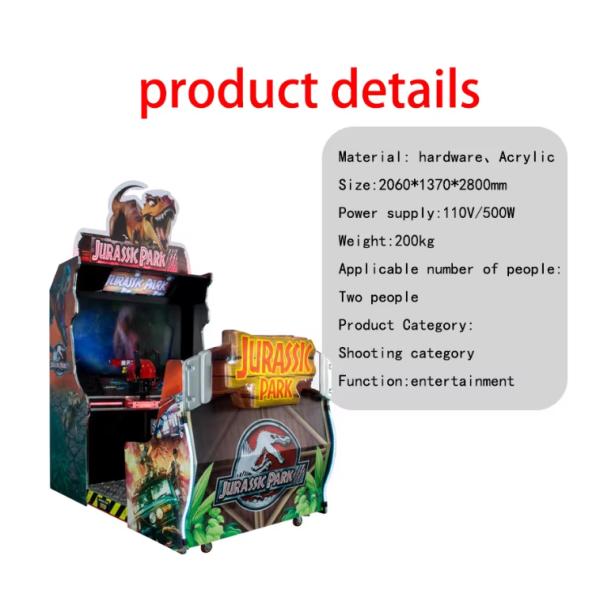 Colorful Park Coin Operated Arcade Game JURASSK PARK Simulation Shooting Machine