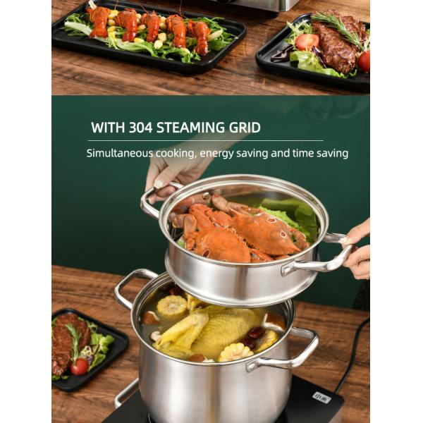 Hot Selling Kitchen Cooking Food Steamer Pot Cookware Cooking Stainless Steel Steamer Pot With Glass Lid