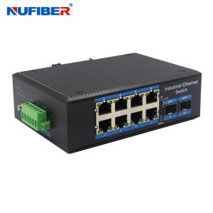 Unmanaged Industrial Switch with 8x 10/100/1000M Rj45 2x1000M SFP Slot for Connecting Computers Servers and More