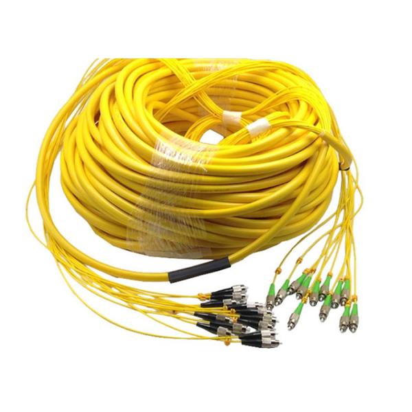 Yellow Single Mode Fiber Patch Cord FC UPC To FC APC 1310 / 1550NM Wavelength