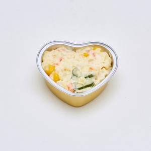 Quality Heart Shaped Foil Food Container 100ml Gold Baking Pans With Lids Valentines Day Decor wholesale