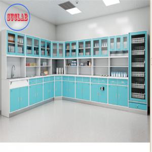 Quality Hospital Clinic Furniture Wall Mounted Disposal Cabinet Stainless Steel Handle 110 Degree Hinge White wholesale