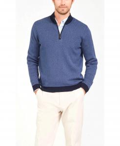 China Herringbone Mens Pullover Sweater , Knitted Navy Blue Pullover Sweater on sale