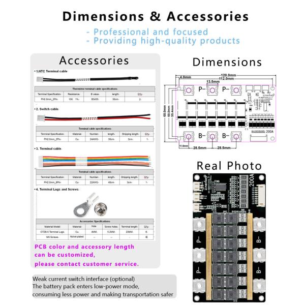Enerkey 6s 25.2v 200A Bms Battery Protection Board For 18650 Li-ion Battery Pack Car Start BMS