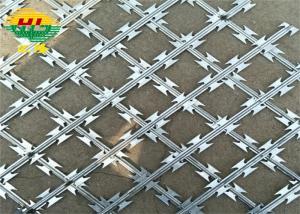 Quality Pvc Coated Diamond Mesh Blade 2.8mm Razor Wire Fence Security Barbed Wire wholesale