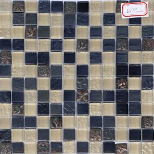 Quality 300x300mm scrabble tile wall art,ceramic mosaic tile, blue mix color wholesale