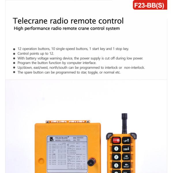 Telecrane F23-BBS Radio Remote Control For EOT Cranes RF Winch Remote Radio Control
