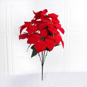China 45cm 50cm Fake Holiday Flowers Artificial Christmas Poinsettias Lifelike Appearance on sale