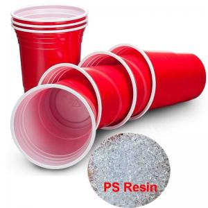 China Shatterproof High Impact Polystyrene Resin Disposable Cups Polystyrene Pellets on sale