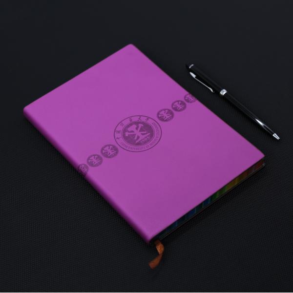 Purple Soft Cover Pocket Notebook PU Leather Material With 100 Gsm Cream Pages