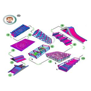 Quality Custom Inflatable Combo Bouncers Training Camp PVC Tarpaulin CE Certification wholesale