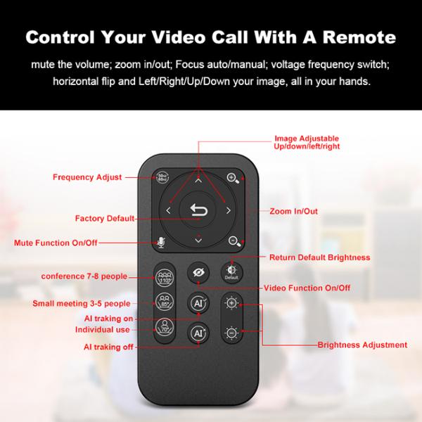 110 Degrees Wide Angle HD Webcam 4K With Microphone AI Function