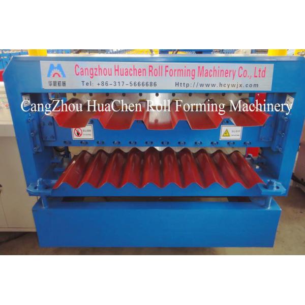 7.5KW 0.3 - 0.8mm Double Layer Roll Forming Machine 380V 50Hz 3 Phases