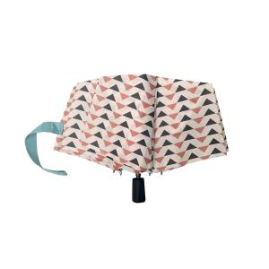 Triangular Pattern Pongee Portable Folding Umbrella Manual Open