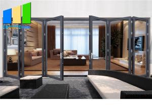 Quality Double Glazing Lowes Bi Fold Door Accordion Aluminum Glass Patio Exterior Folding Door wholesale