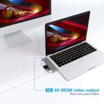 7-In-2 Hub Docking Station with Dual Type C Male Input and USB 3.1 Interface