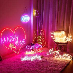 Quality Custom Led Neon Light Signs For Bedroom Birthday Party Home Wedding Decor 12v wholesale