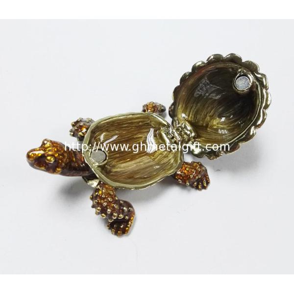 Turtle animal wholesale baby turtle trinket boxes Turtle Enameled Trinket Boxes Box