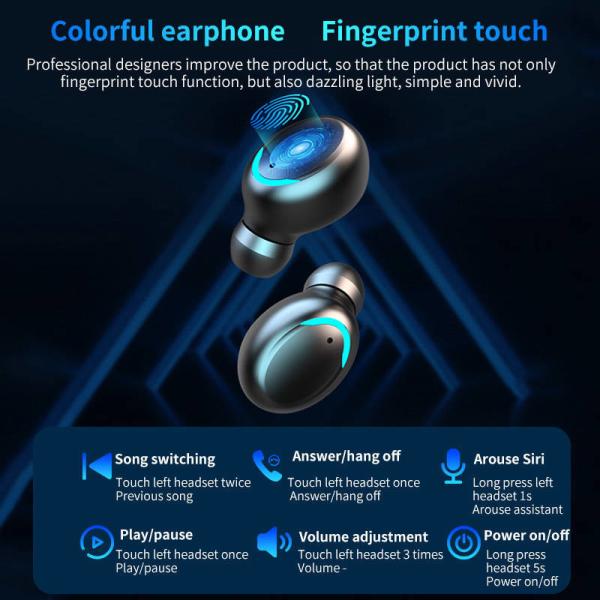 In Ear Noise Cancelling True Wireless Earbuds HiFi Stereo Sound For Workout Running