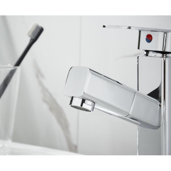 SUS314 Rotatable Sink Pull Out Dual Spout Kitchen Tap Sanitary