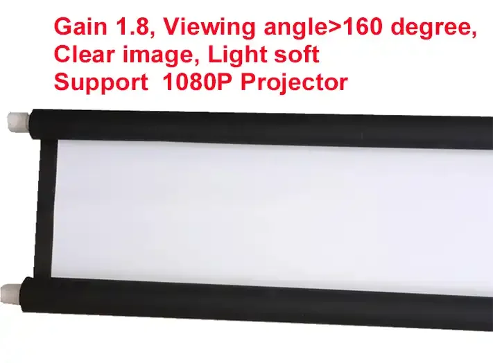 Simple Hanging Up HD Home Warp Knitting Projection Screen 16:9 60'' To 120" Inch