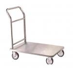 Polished Stainless Steel Hand Platform Cart Trolley For Restaurant / Hotel