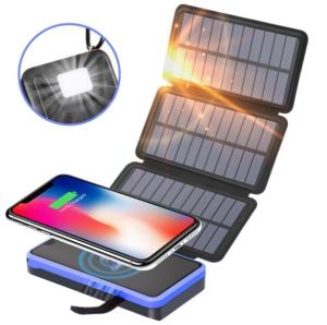 China High Capacity 50000mah Solar Powerbank Foldable Solar Power Bank With LED Light on sale