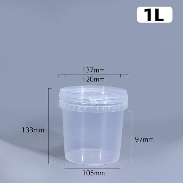 ISO9001SGS Certified 1L Clear Plastic Bucket for Yogurt Packaging Heat Transfer Printed