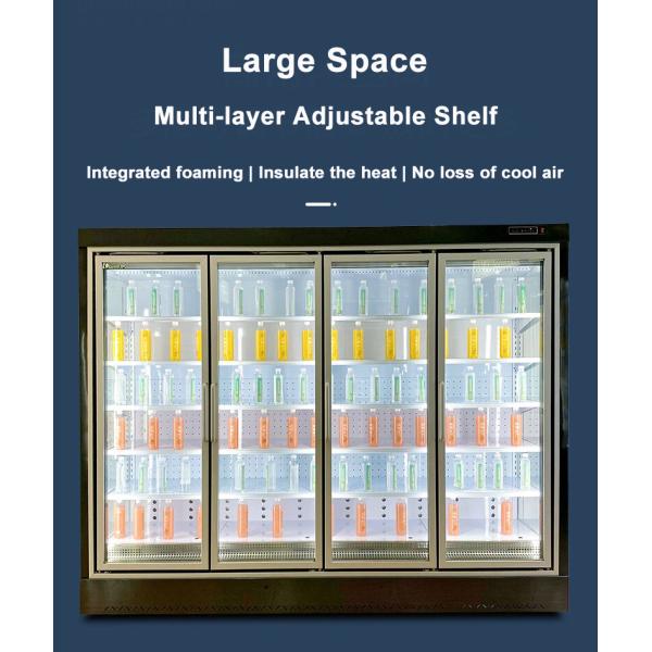 Transparent Glass Remote Closed Multideck Open Chiller Visi Cooler 4 Layers Shelf
