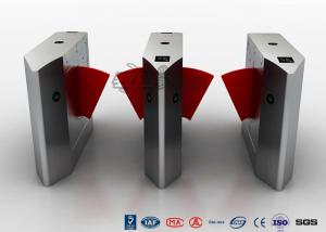 Quality Access Control Flap Barrier Turnstile , Pedestrian Barrier Gate Infrared Sensors With IC/ID Card wholesale