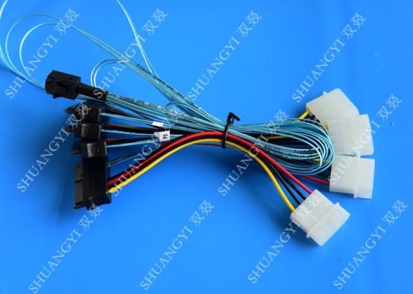 Internal Mini SAS SFF-8643 Host To 4 SAS 29 Pin SFF-8482 Hard Disk Fanout Data