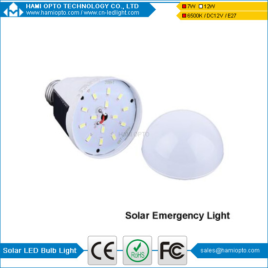 7W 5Hours work time Portable E27/E26 Led Bulb Lamp Rechargeable Solar Panel Applicable